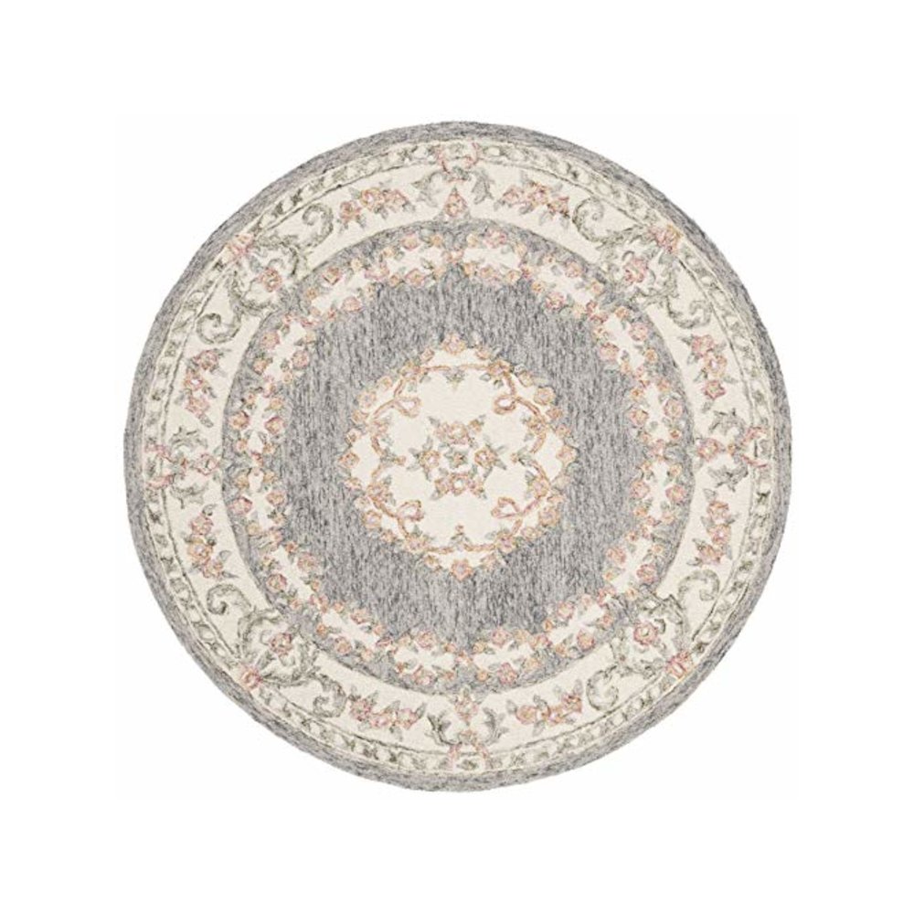MICRO-LOOP, GREY / IVORY, 5' X 5' Round, Area Rug