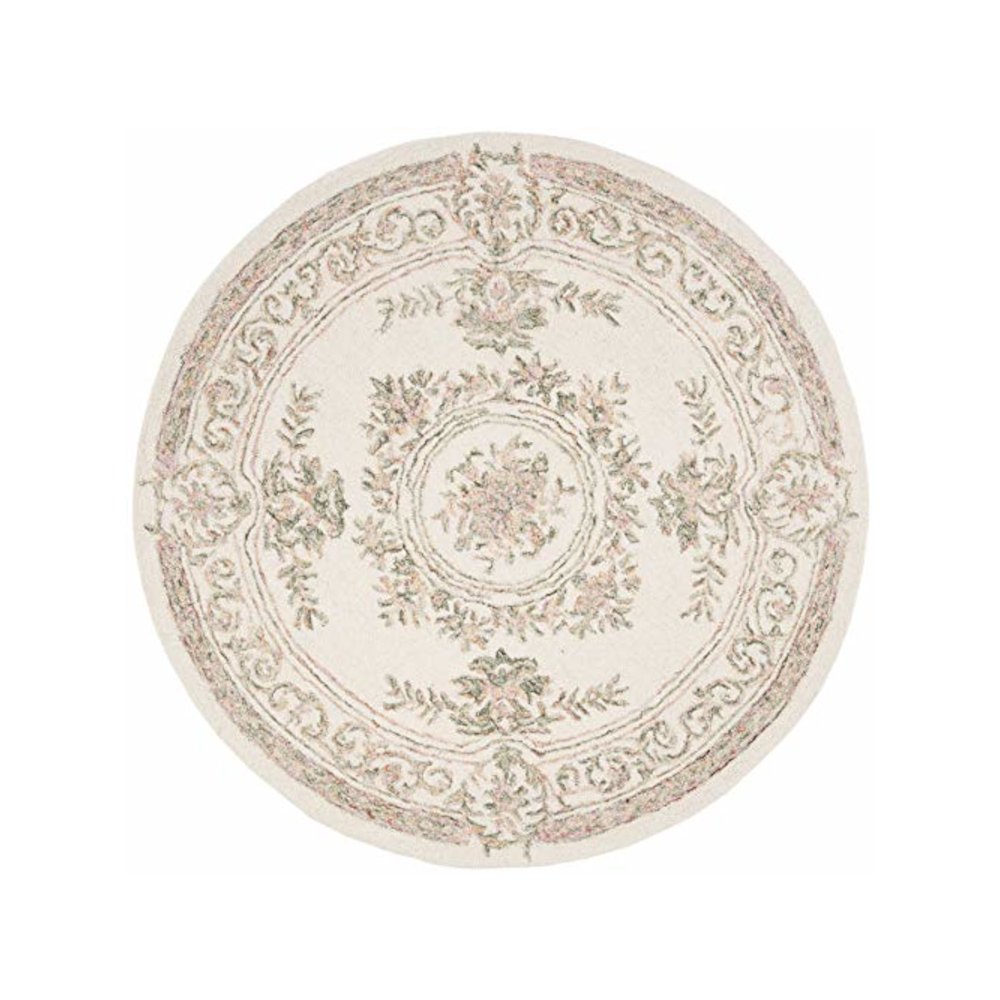 MICRO-LOOP, IVORY / FUCHSIA, 5' X 5' Round, Area Rug