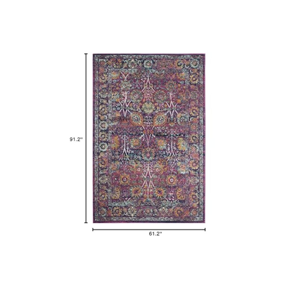 GRANADA, FUCHSIA / MULTI, 5'-1" X 7'-6", Area Rug