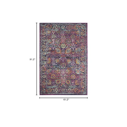 GRANADA, FUCHSIA / MULTI, 5'-1" X 7'-6", Area Rug