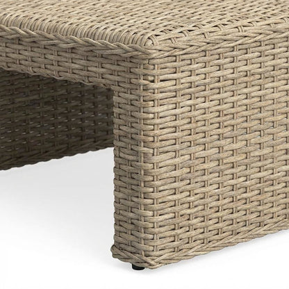 Natural Rattan Wicker Coffee Table with Sturdy Frame and Spacious Surface