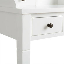 White Wooden 5-Drawer Office Desk With Shelves And Ample Storage