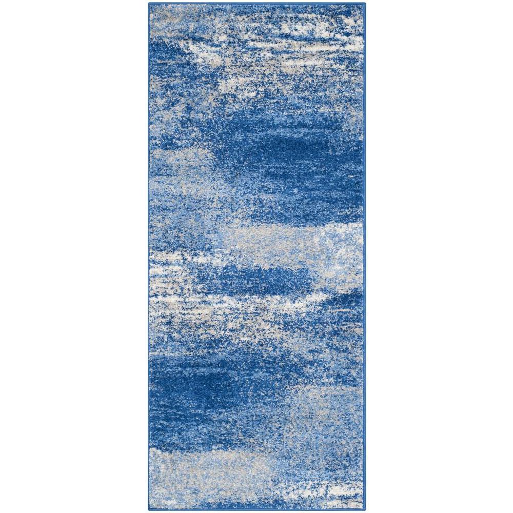 Adirondack, SILVER / BLUE, 2'-6" X 20', Area Rug