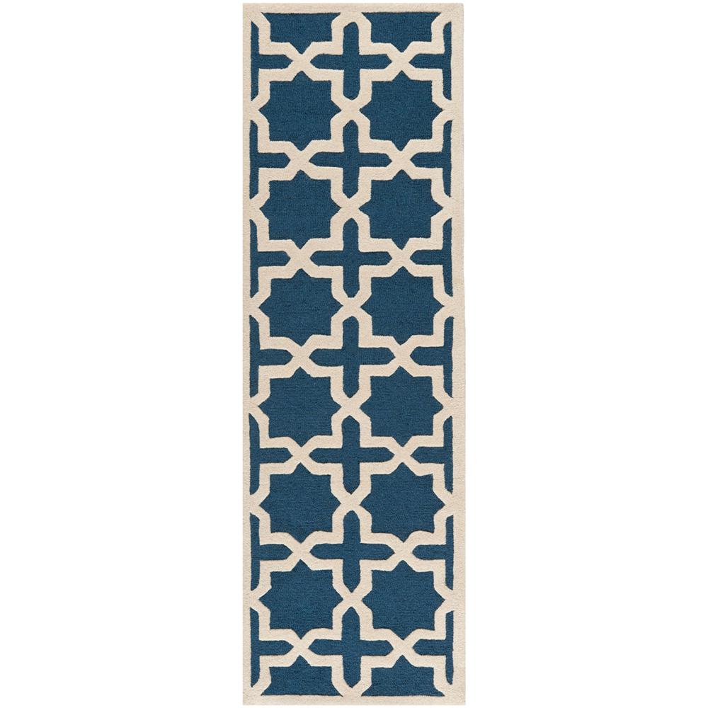 CAMBRIDGE, NAVY BLUE / IVORY, 2'-6" X 20', Area Rug, CAM125G-220