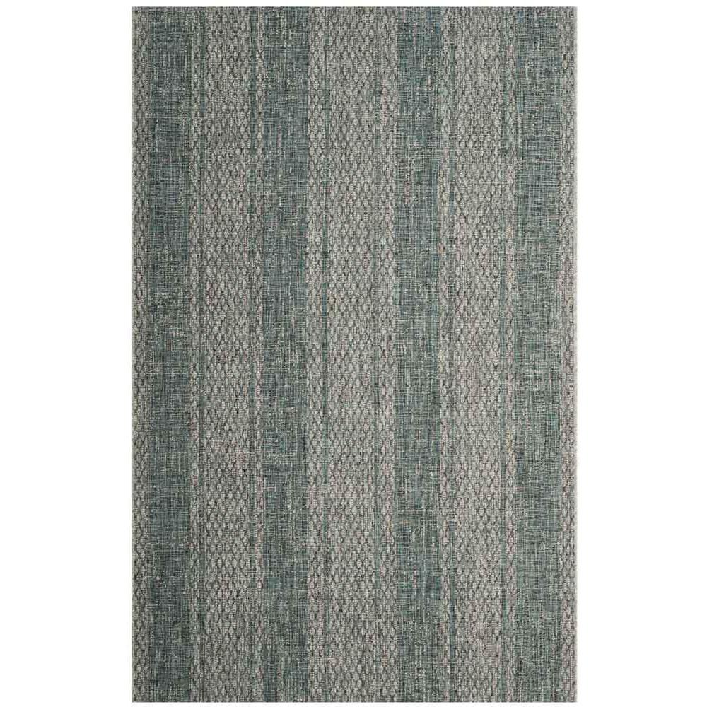 COURTYARD, LIGHT GREY / TEAL, 8' X 11', Area Rug, CY8736-37212-8