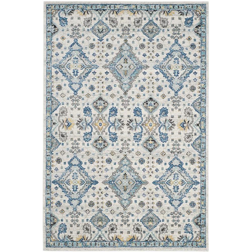 EVOKE, IVORY / LIGHT BLUE, 6'-7" X 9', Area Rug, EVK224C-6