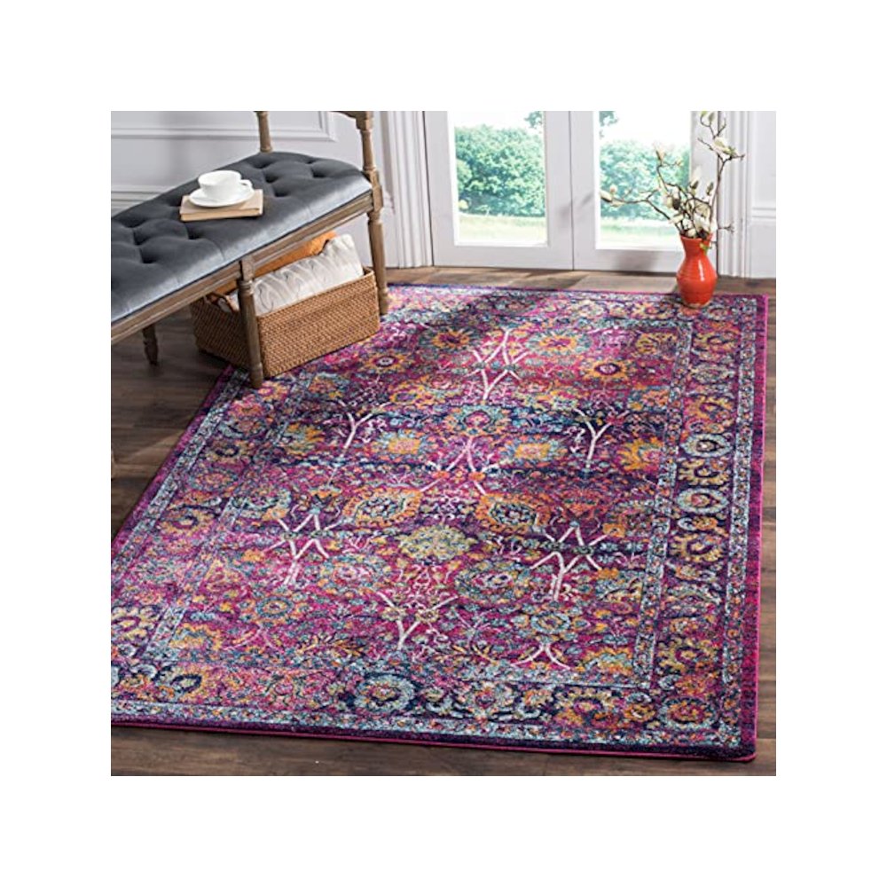 GRANADA, FUCHSIA / MULTI, 5'-1" X 7'-6", Area Rug