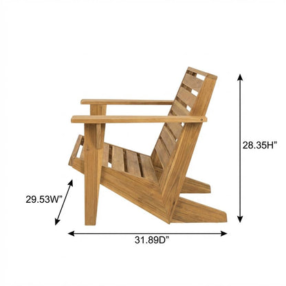 Wooden Acacia Adirondack Chair With Oil Finish And Comfortable Seat