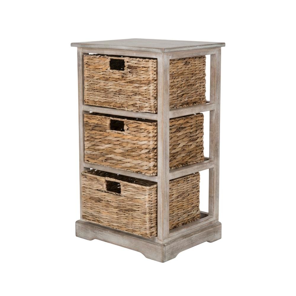 Vintage White, Storage Side Table, Quality Build, Durable Wood Frame