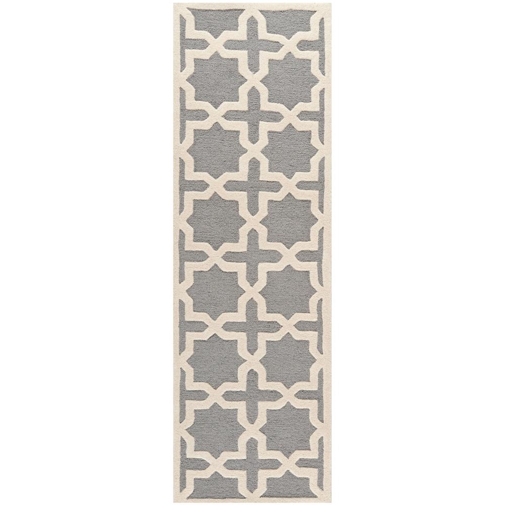CAMBRIDGE, SILVER / IVORY, 2'-6" X 22', Area Rug, CAM125D-222
