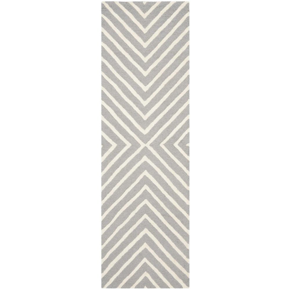 CAMBRIDGE, SILVER / IVORY, 2'-6" X 22', Area Rug, CAM129D-222
