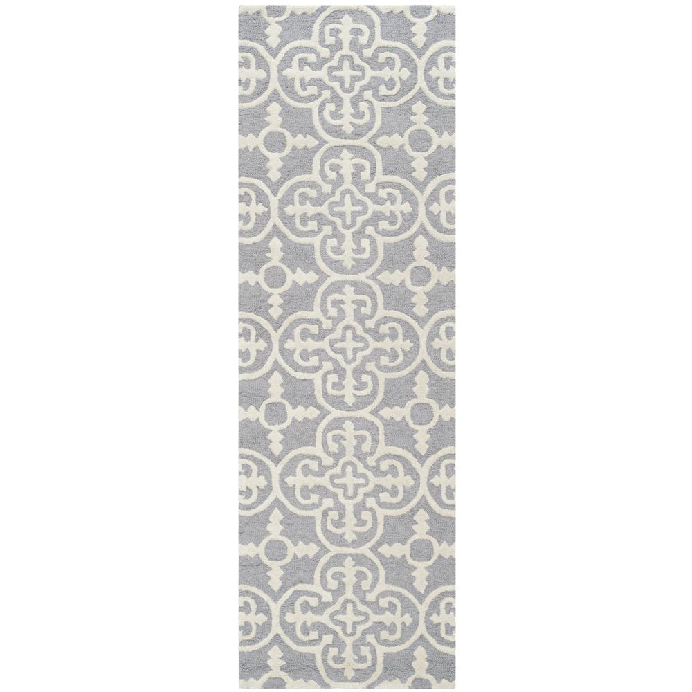 CAMBRIDGE, SILVER / IVORY, 2'-6" X 12', Area Rug, CAM133D-212