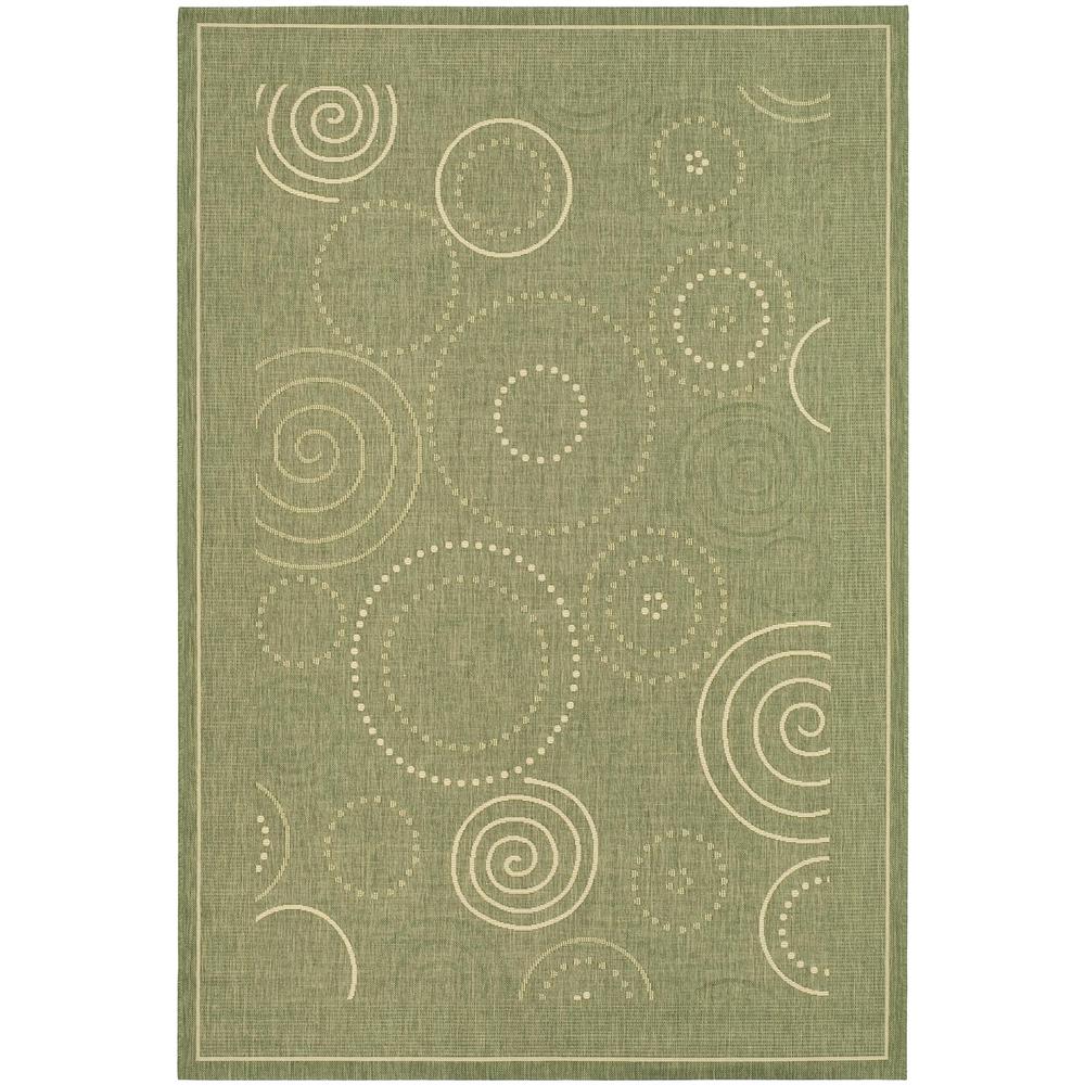 COURTYARD, OLIVE / NATURAL, 5'-3" X 5'-3" Round, Area Rug, CY1906-1E06-5R