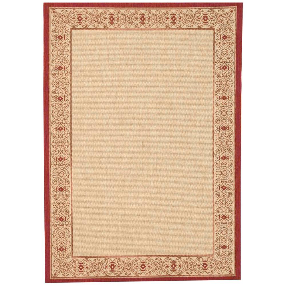 COURTYARD, NATURAL / RED, 5'-3" X 5'-3" Round, Area Rug, CY2099-3701-5R