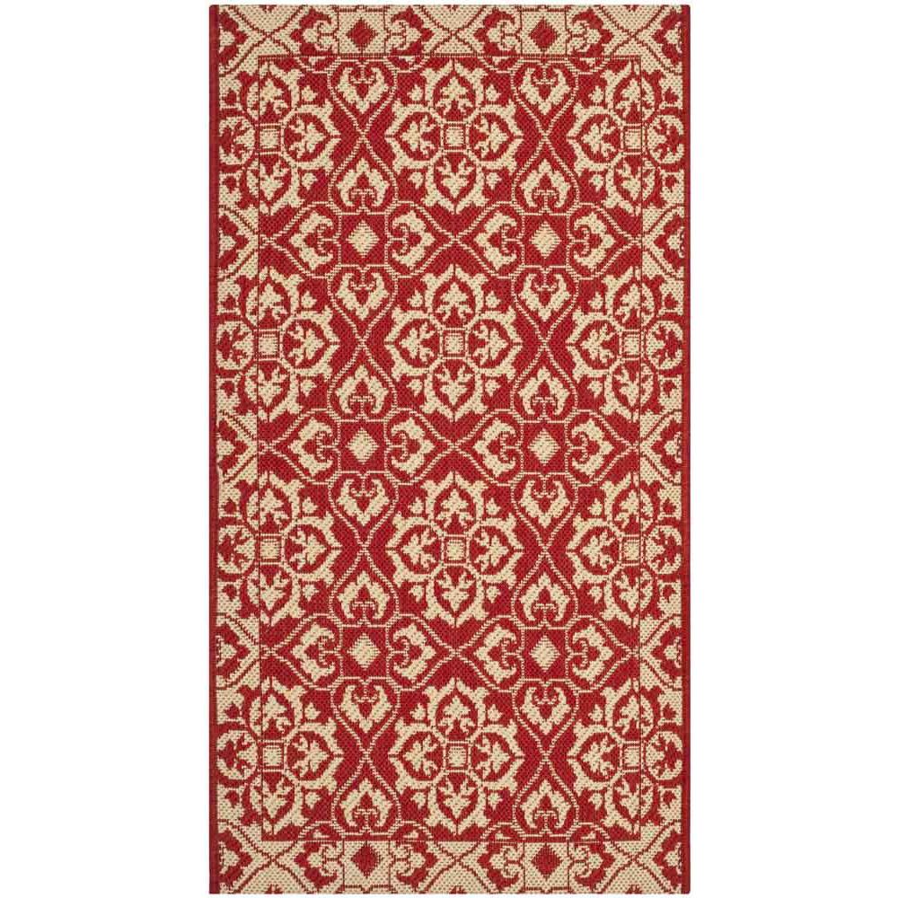 COURTYARD, RED / CREME, 9' X 12', Area Rug