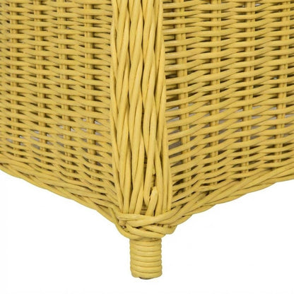 Outdoor White Rattan Wicker Club Chair With Armrests And Cushioned Seat