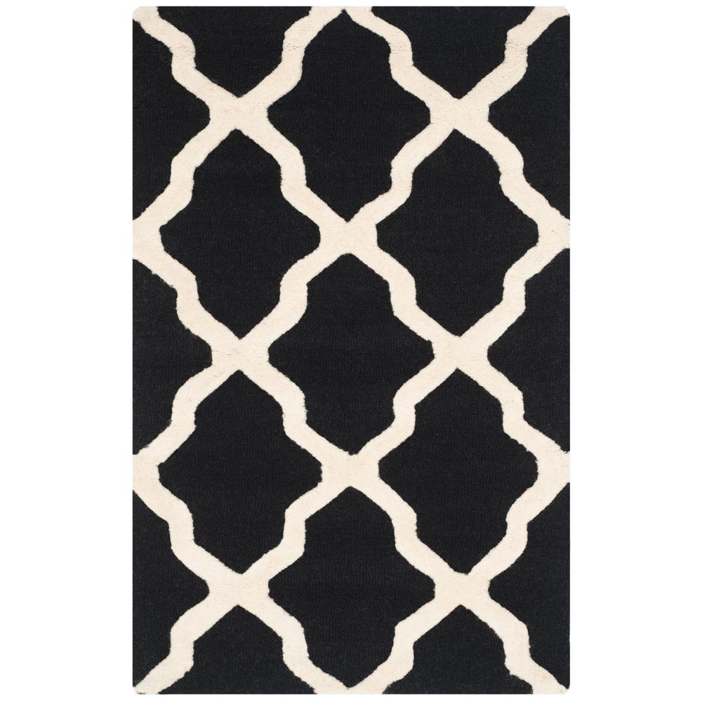 CAMBRIDGE, BLACK / IVORY, 2'-6" X 4', Area Rug, CAM121E-24