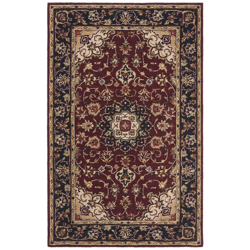 CLASSIC, BURGUNDY / NAVY, 9' X 12', Area Rug