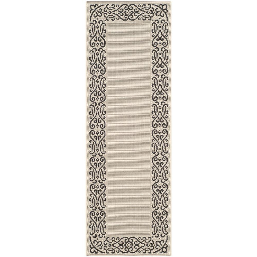 COURTYARD, SAND / BLACK, 5'-3" X 7'-7", Area Rug, CY1588-3901-5
