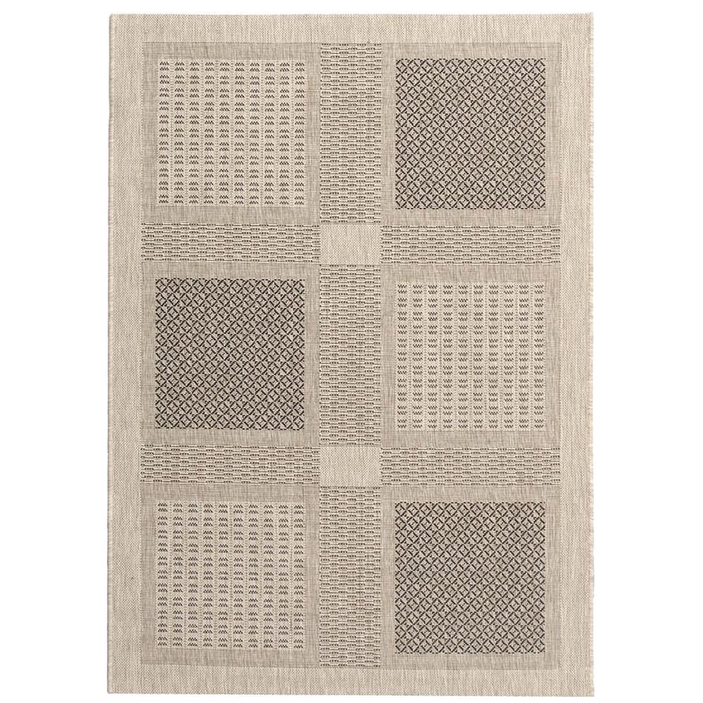COURTYARD, SAND / BLACK, 6'-7" X 6'-7" Round, Area Rug, CY1928-3901-7R