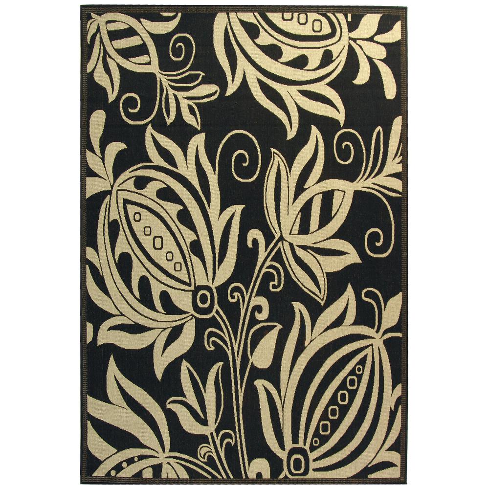 COURTYARD, BLACK / SAND, 5'-3" X 7'-7", Area Rug, CY2961-3908-5