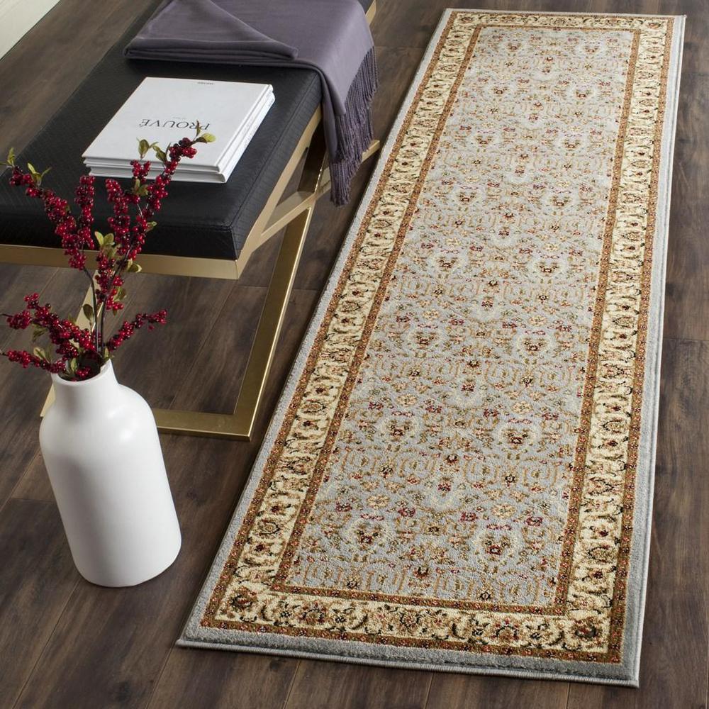 LYNDHURST, LIGHT BLUE / IVORY, 2'-3" X 18', Area Rug