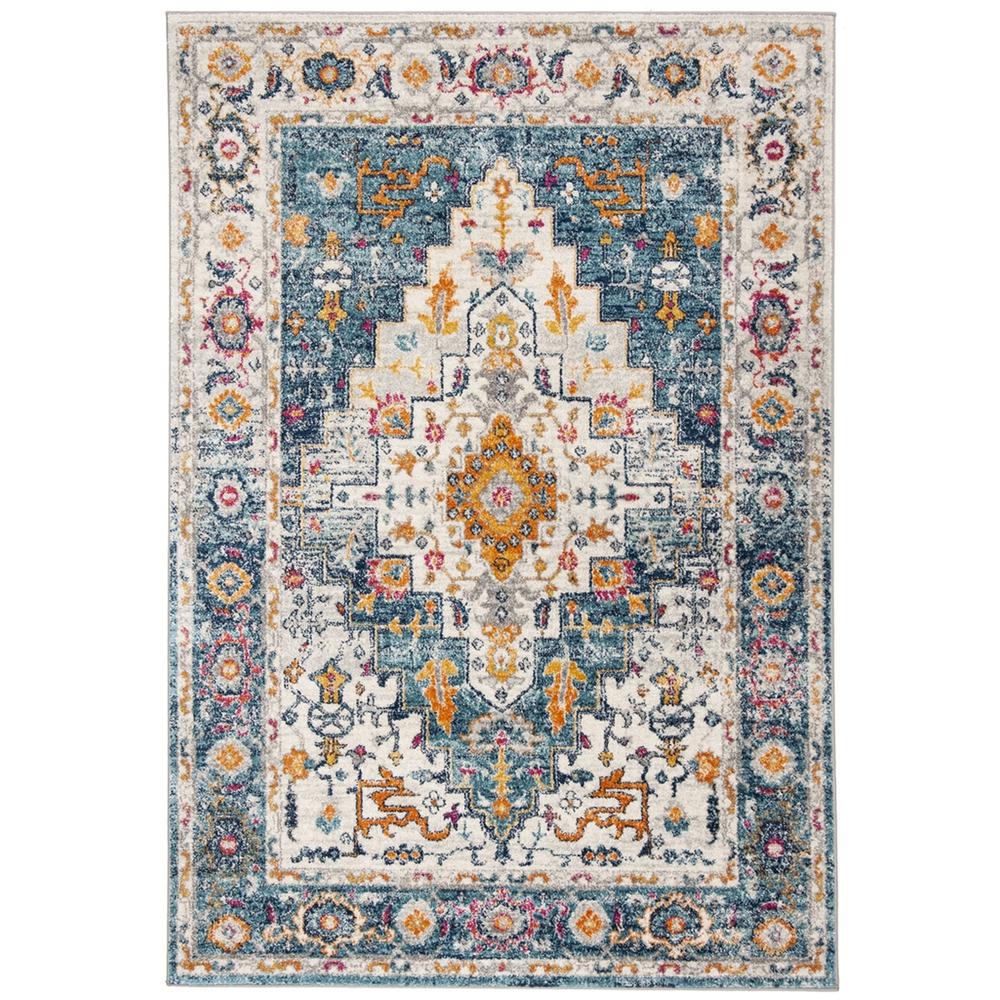 MADISON, TURQUOISE / IVORY, 8' X 10', Area Rug