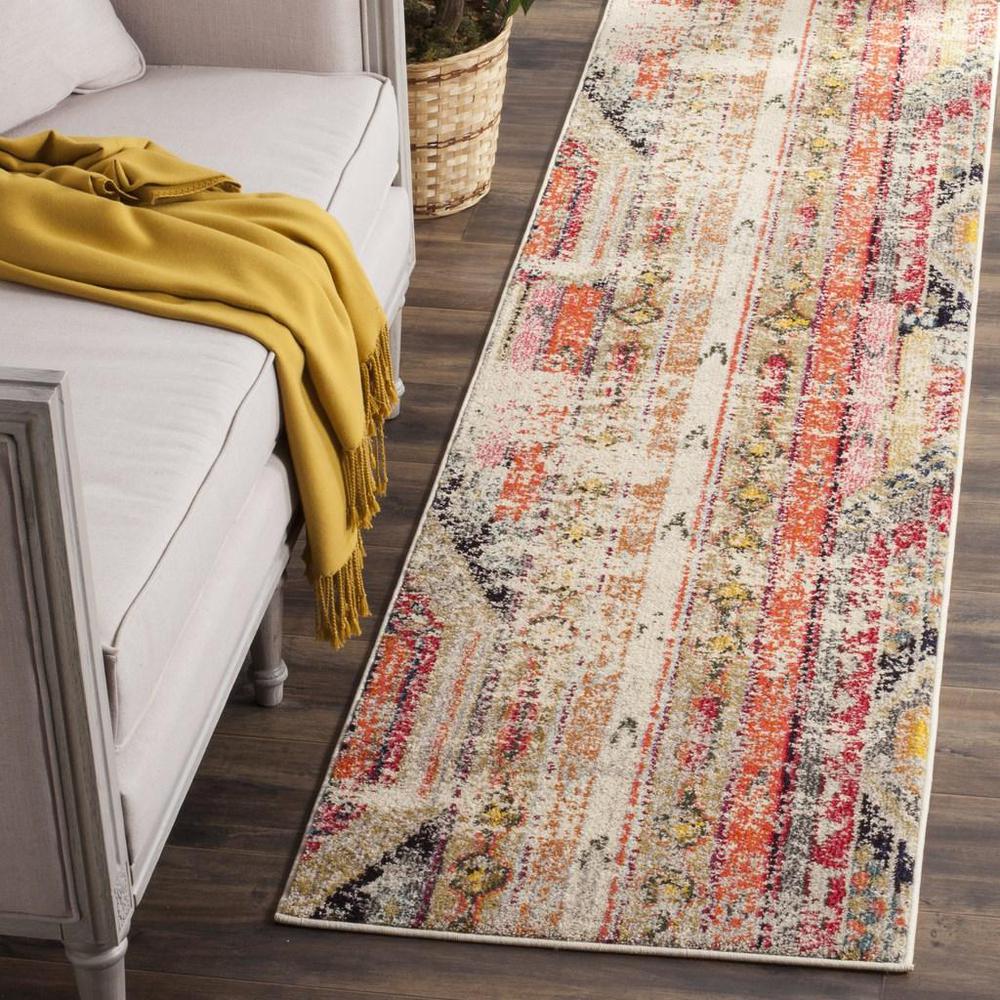 MONACO, LIGHT GREY / MULTI, 2'-2" X 6', Area Rug