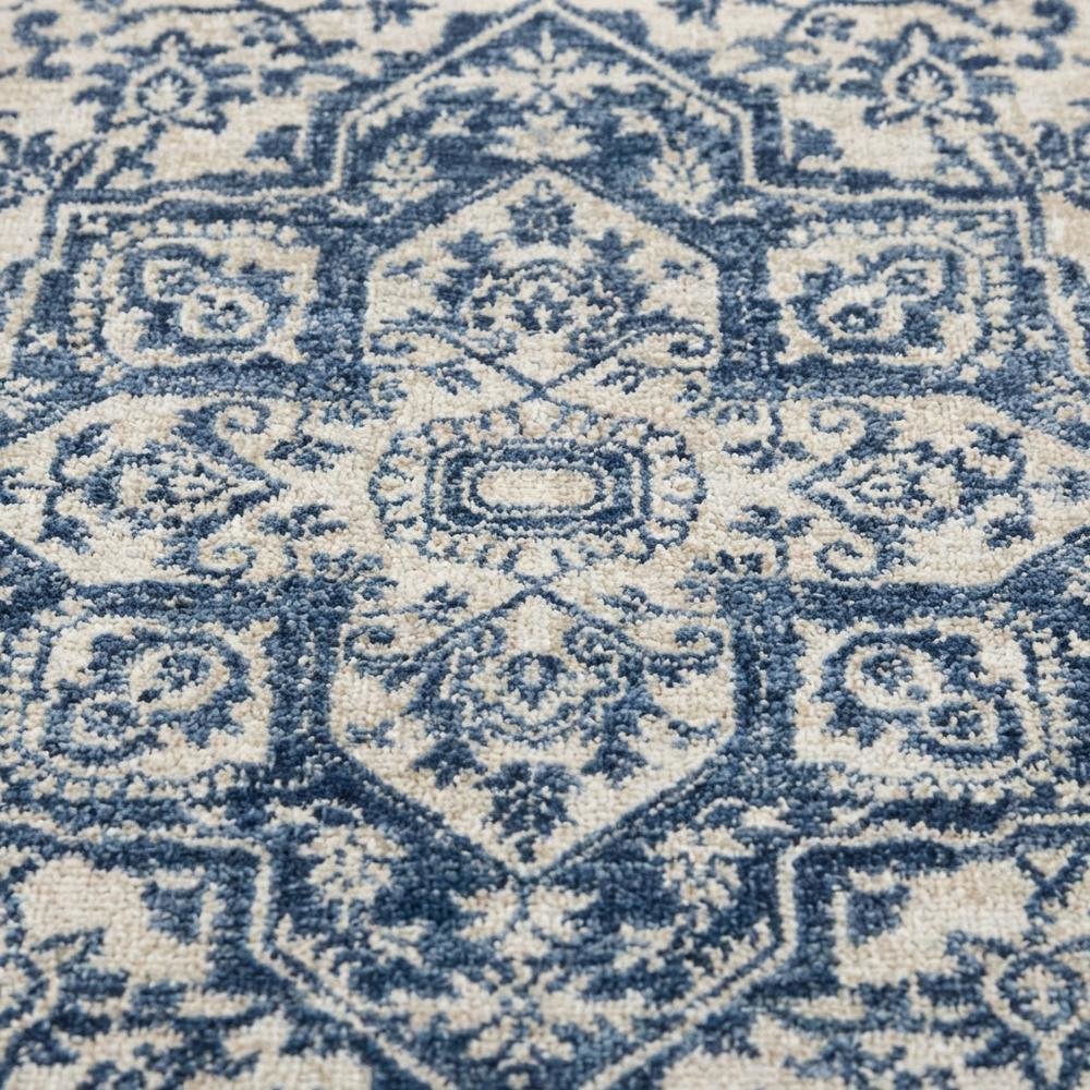 Navy and Light Grey Area Rug, Power Loomed Construction, Jute Backing, Rectangle