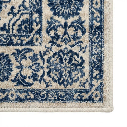 Navy and Light Grey Area Rug, Power Loomed Construction, Jute Backing, Rectangle