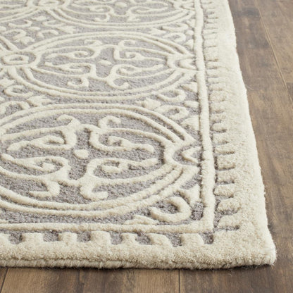 CAMBRIDGE, SILVER / IVORY, 10' X 10' Round, Area Rug, CAM123D-10R