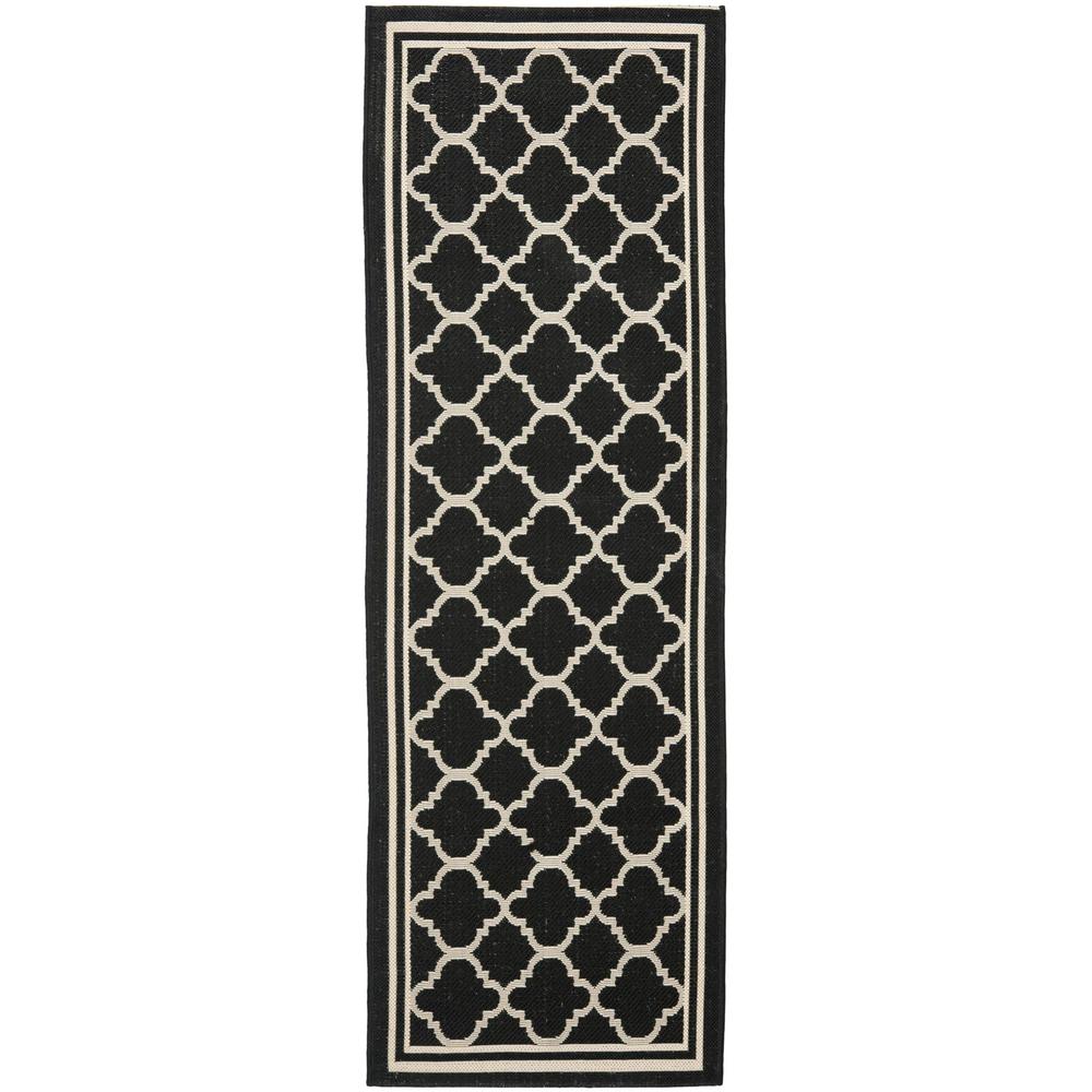 COURTYARD, BLACK / BEIGE, 2'-3" X 8', Area Rug, CY6918-226-28