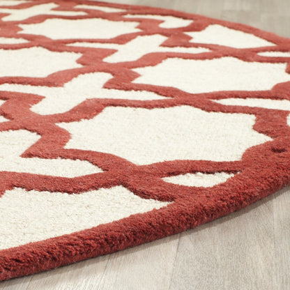 CAMBRIDGE, IVORY / RUST, 6' X 6' Round, Area Rug, CAM125I-6R
