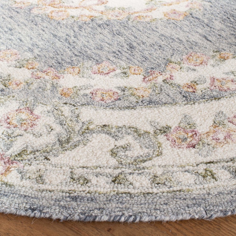 MICRO-LOOP, GREY / IVORY, 5' X 5' Round, Area Rug