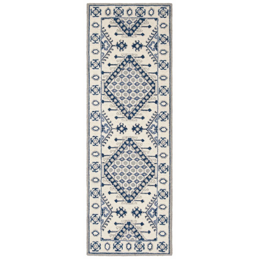 MICRO-LOOP, IVORY / BLUE, 2'-3" X 7', Area Rug, MLP511M-27