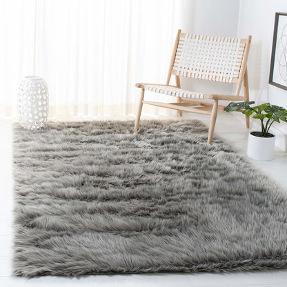 FAUX SHEEP SKIN, GREY, 6' X 9', Area Rug, FSS235D-6