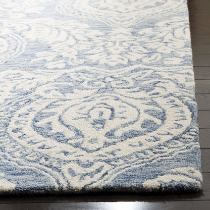 MICRO-LOOP, BLUE / IVORY, 5' X 5' Square, Area Rug, MLP512M-5SQ