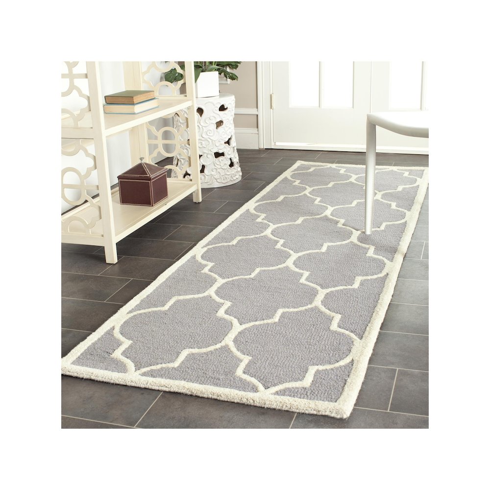 CAMBRIDGE, SILVER / IVORY, 2'-6" X 16', Area Rug, CAM134D-216