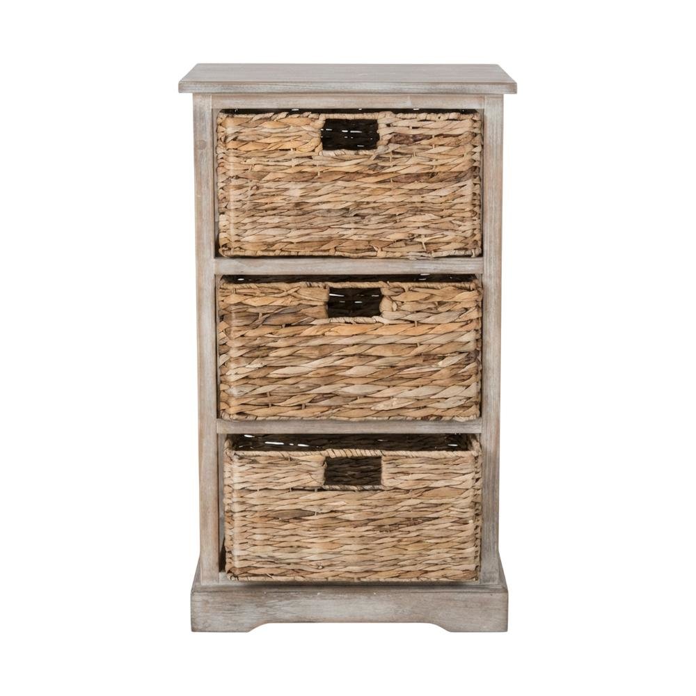 Vintage White, Storage Side Table, Quality Build, Durable Wood Frame