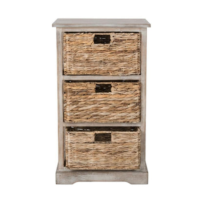 Vintage White, Storage Side Table, Quality Build, Durable Wood Frame