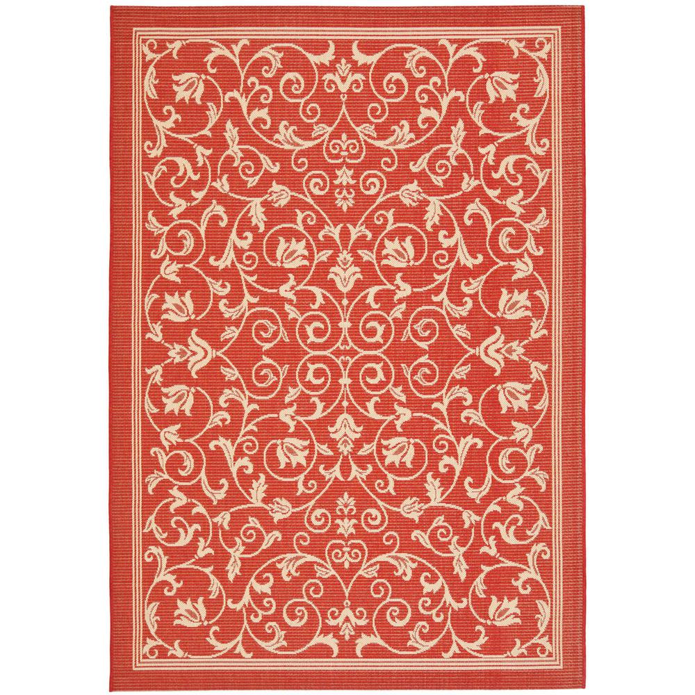 COURTYARD, RED / NATURAL, 6'-7" X 6'-7" Square, Area Rug, CY2098-3707-7SQ