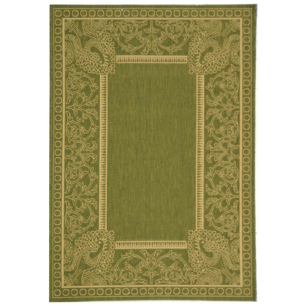 COURTYARD, OLIVE / NATURAL, 6'-7" X 6'-7" Square, Area Rug, CY2965-1E06-7SQ