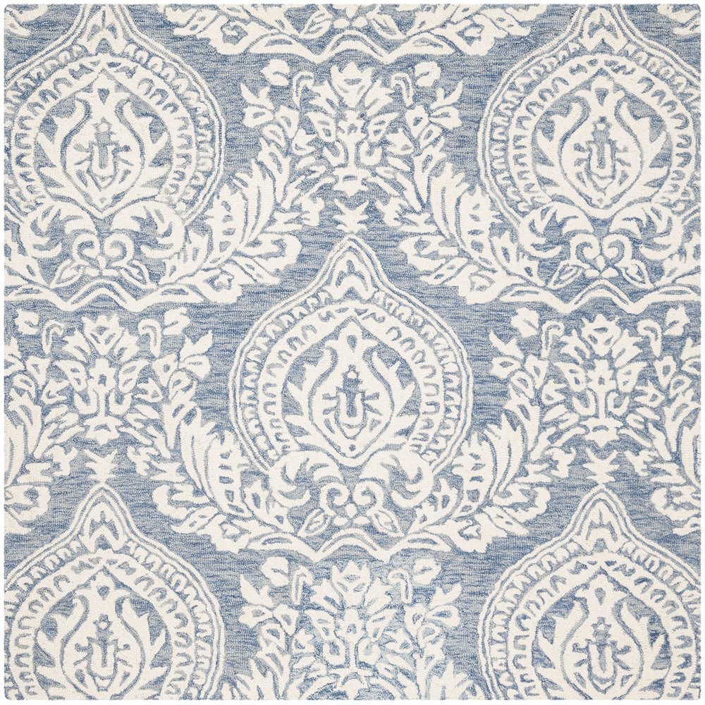 MICRO-LOOP, BLUE / IVORY, 5' X 5' Square, Area Rug, MLP512M-5SQ