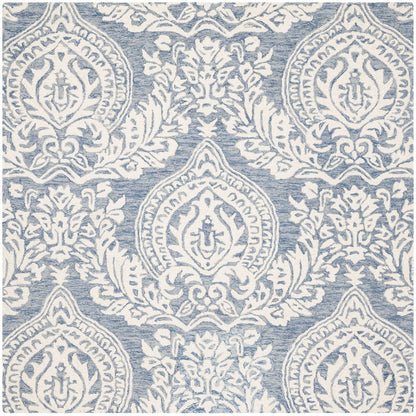 MICRO-LOOP, BLUE / IVORY, 5' X 5' Square, Area Rug, MLP512M-5SQ
