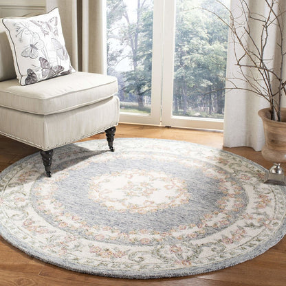 MICRO-LOOP, GREY / IVORY, 5' X 5' Round, Area Rug