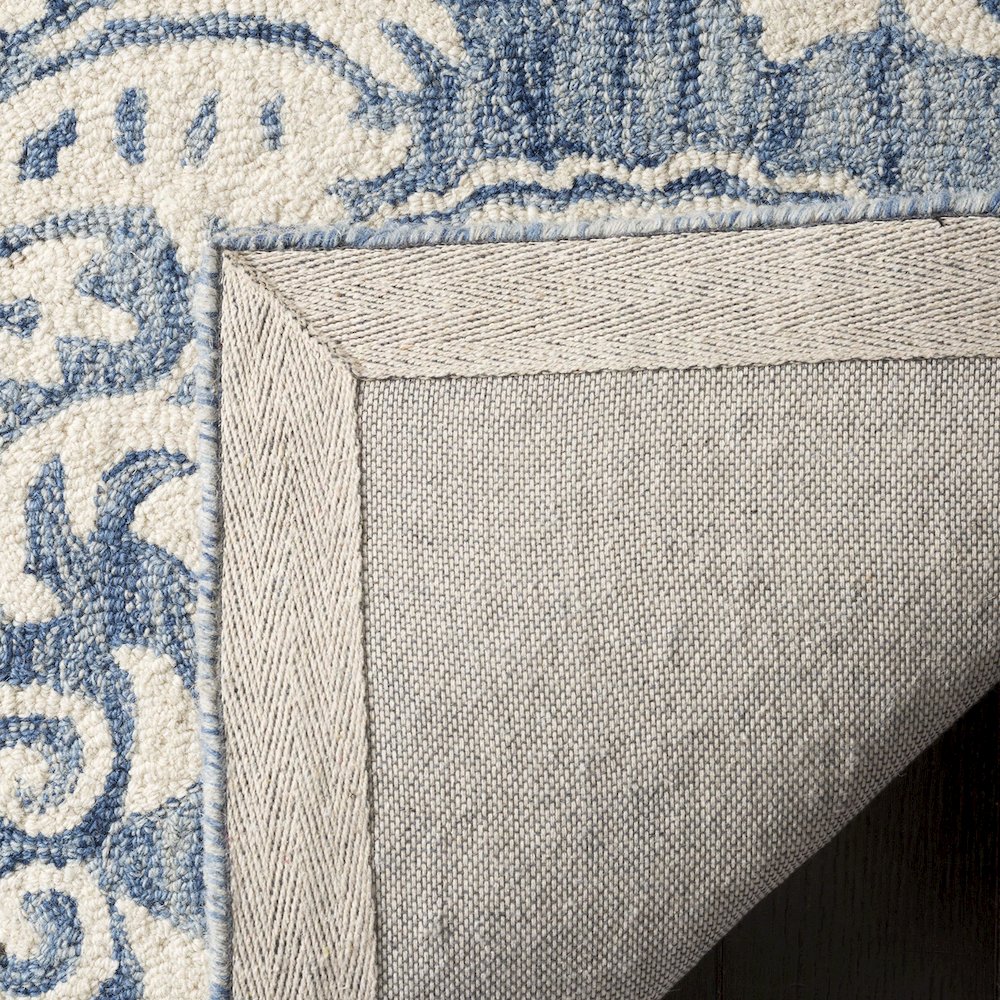 MICRO-LOOP, BLUE / IVORY, 5' X 5' Square, Area Rug, MLP512M-5SQ