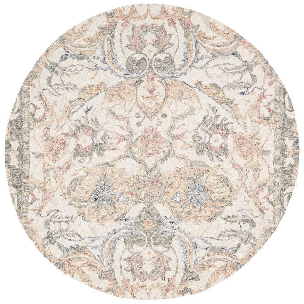 MICRO-LOOP, IVORY / BLUE, 5' X 5' Round, Area Rug, MLP901M-5R