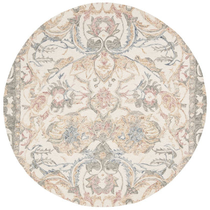 MICRO-LOOP, IVORY / BLUE, 5' X 5' Round, Area Rug, MLP901M-5R