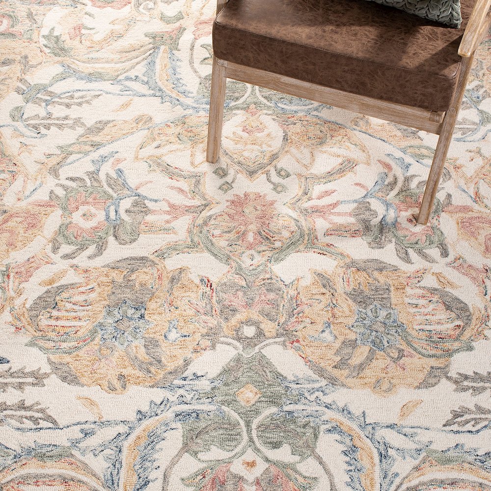 MICRO-LOOP, IVORY / BLUE, 5' X 8', Area Rug, MLP901M-5