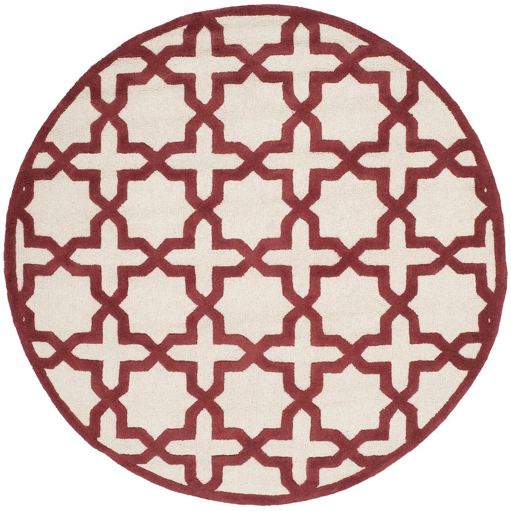 CAMBRIDGE, IVORY / RUST, 6' X 6' Round, Area Rug, CAM125I-6R